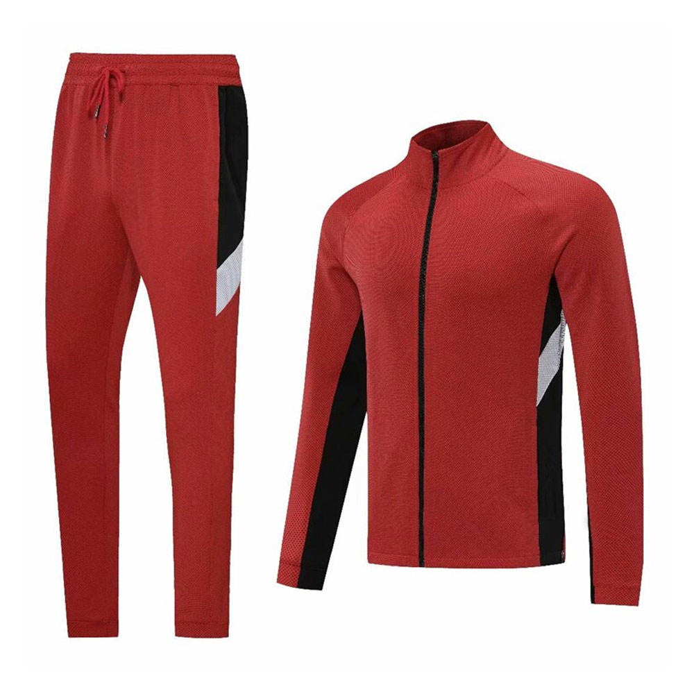Dynamic Red & Black Contrast Tracksuit