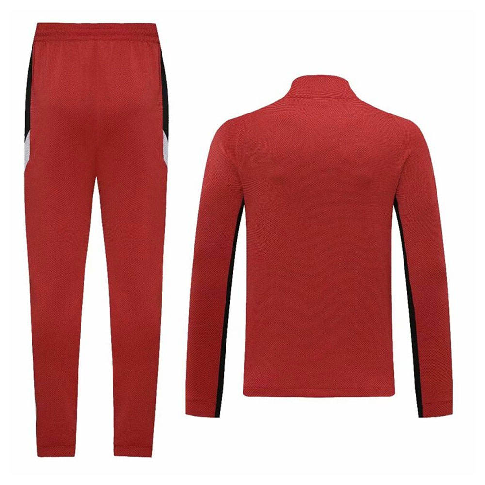 Dynamic Red & Black Contrast Tracksuit - Image 2