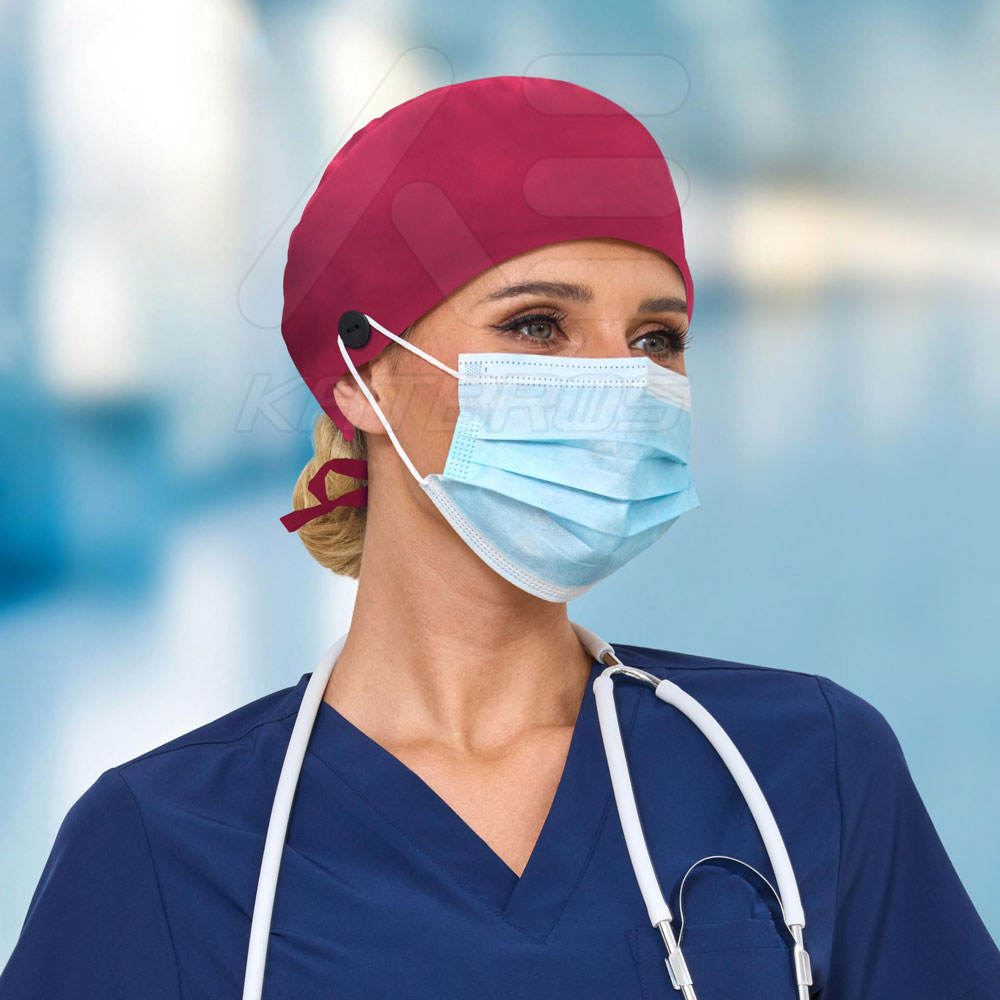 Dynamic Wine Red Nurse Hat - Image 2