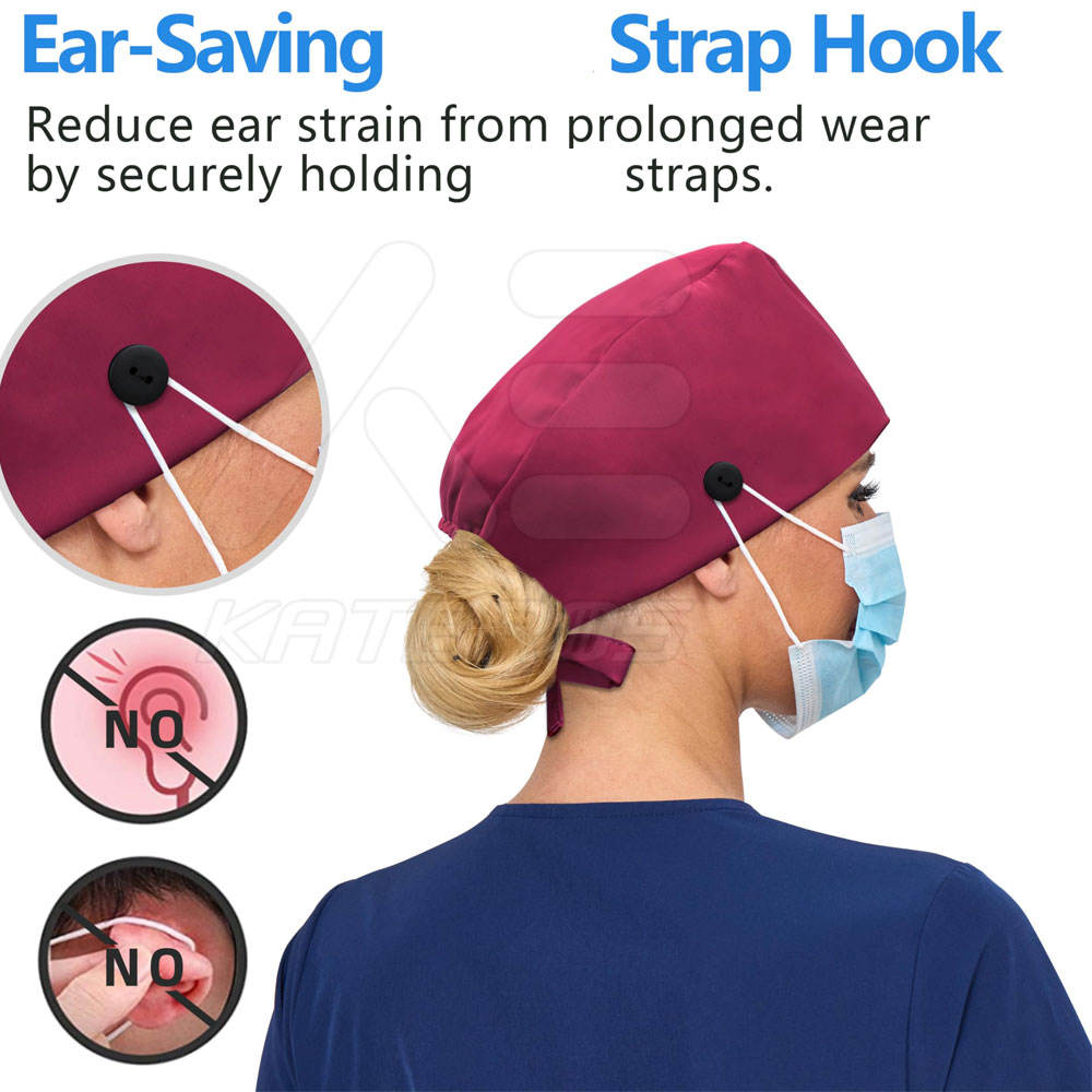 Dynamic Wine Red Nurse Hat - Image 4