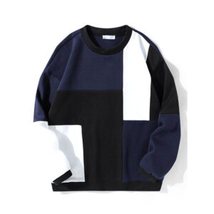 Navy-Black Geometric Sweatshirt Bold Style