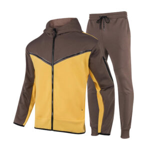 Yellow & Brown Geometric Tracksuit Bold Style