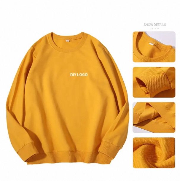 Vibrant Mustard Yellow Crewneck Sweatshirt-Stylish