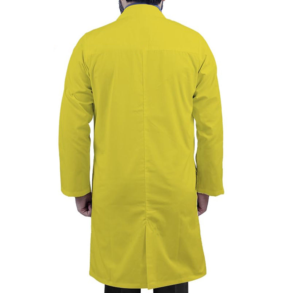 Bold Yellow Men Lab Coat Stand Out with Confidence - Image 3