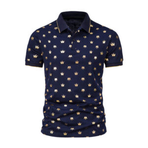 Regal Crown Print Polo with Bold Elegance