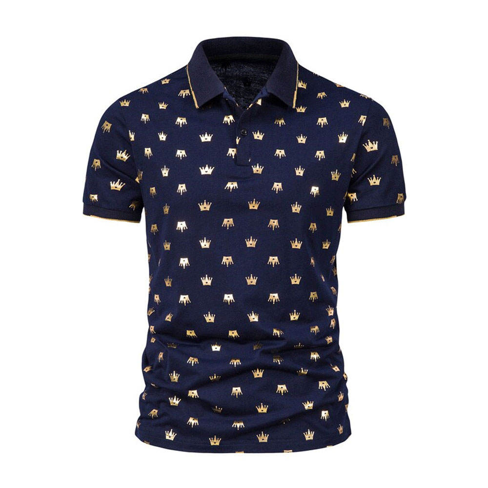 Regal Crown Print Polo with Bold Elegance