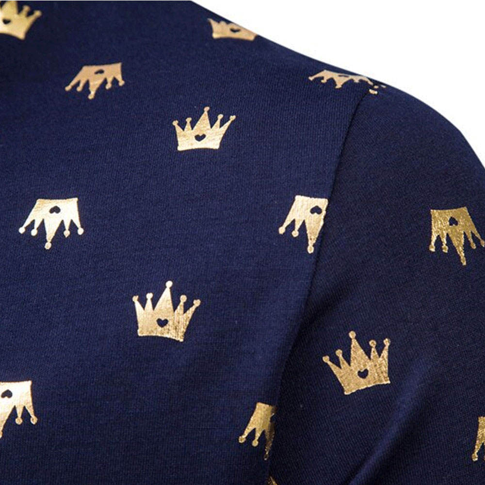 Regal Crown Print Polo with Bold Elegance