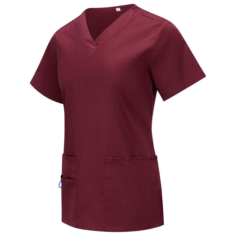 Cherry Red Reliable Scrub Top - Image 2