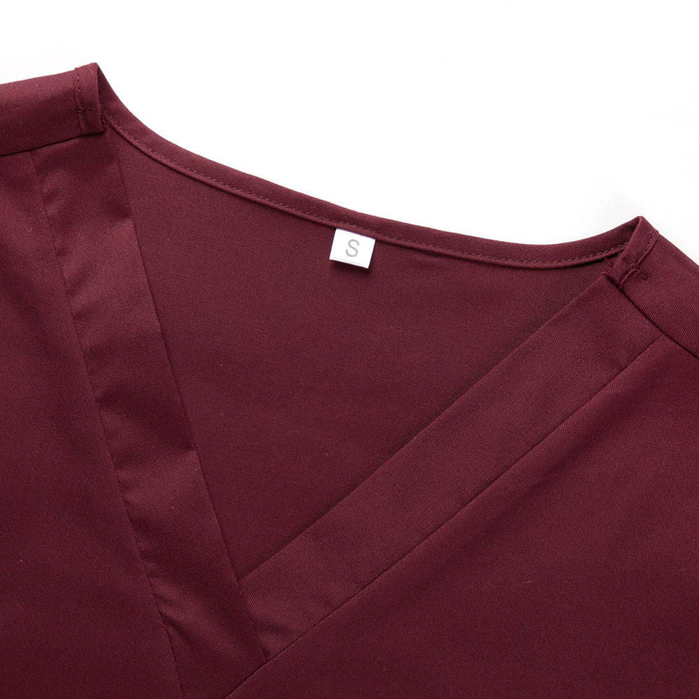 Cherry Red Reliable Scrub Top - Image 4