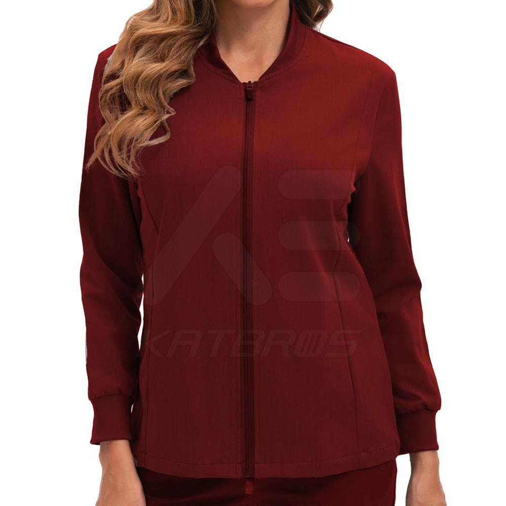 Ultimate Grace Burgundy Scrub Jacket