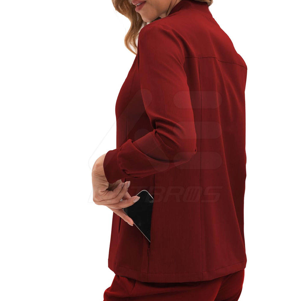 Ultimate Grace Burgundy Scrub Jacket - Image 2