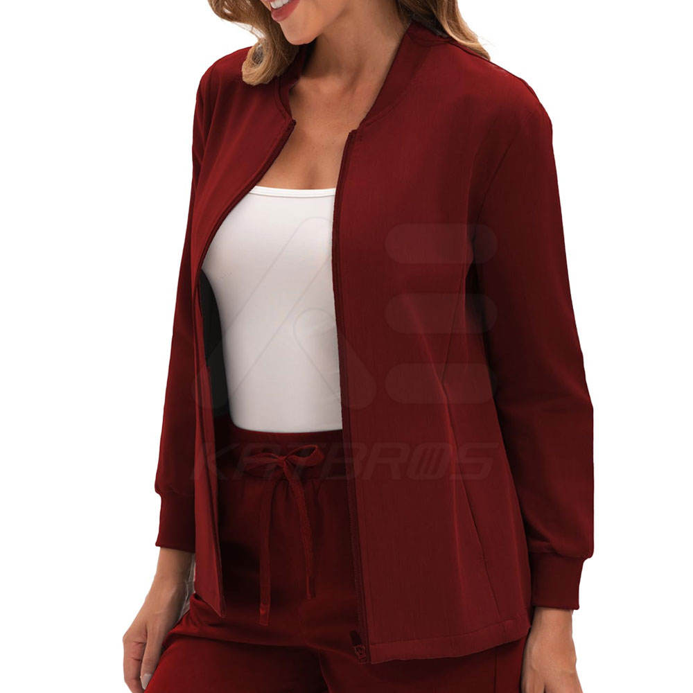 Ultimate Grace Burgundy Scrub Jacket
