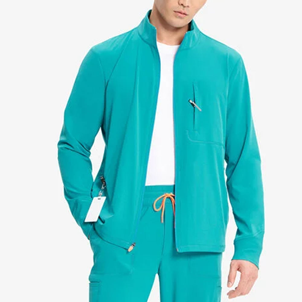 Bold Vitality Teal Scrub Jacket - Image 2