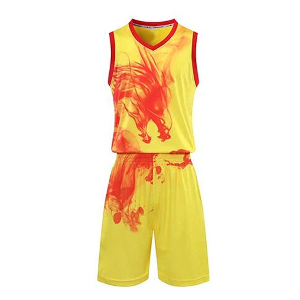 Savage Dominator Inferno Yellow Basketball Uniform