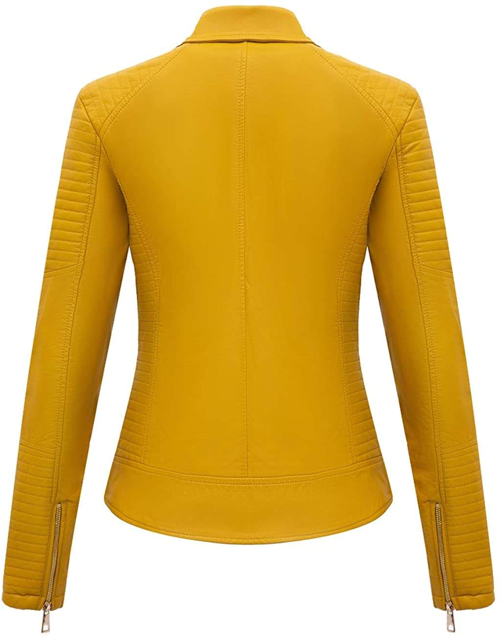Dynamic Yellow Leather Jacket - Image 2