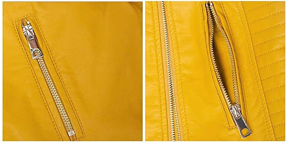 Dynamic Yellow Leather Jacket - Image 3