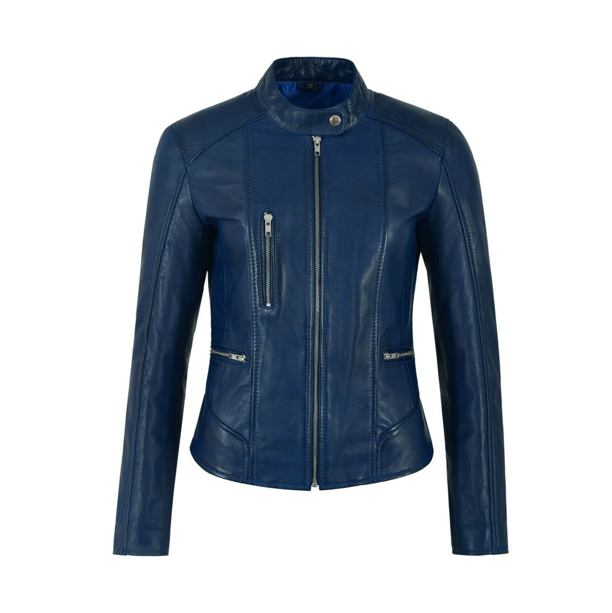 Luxury Navy Leather Jacket