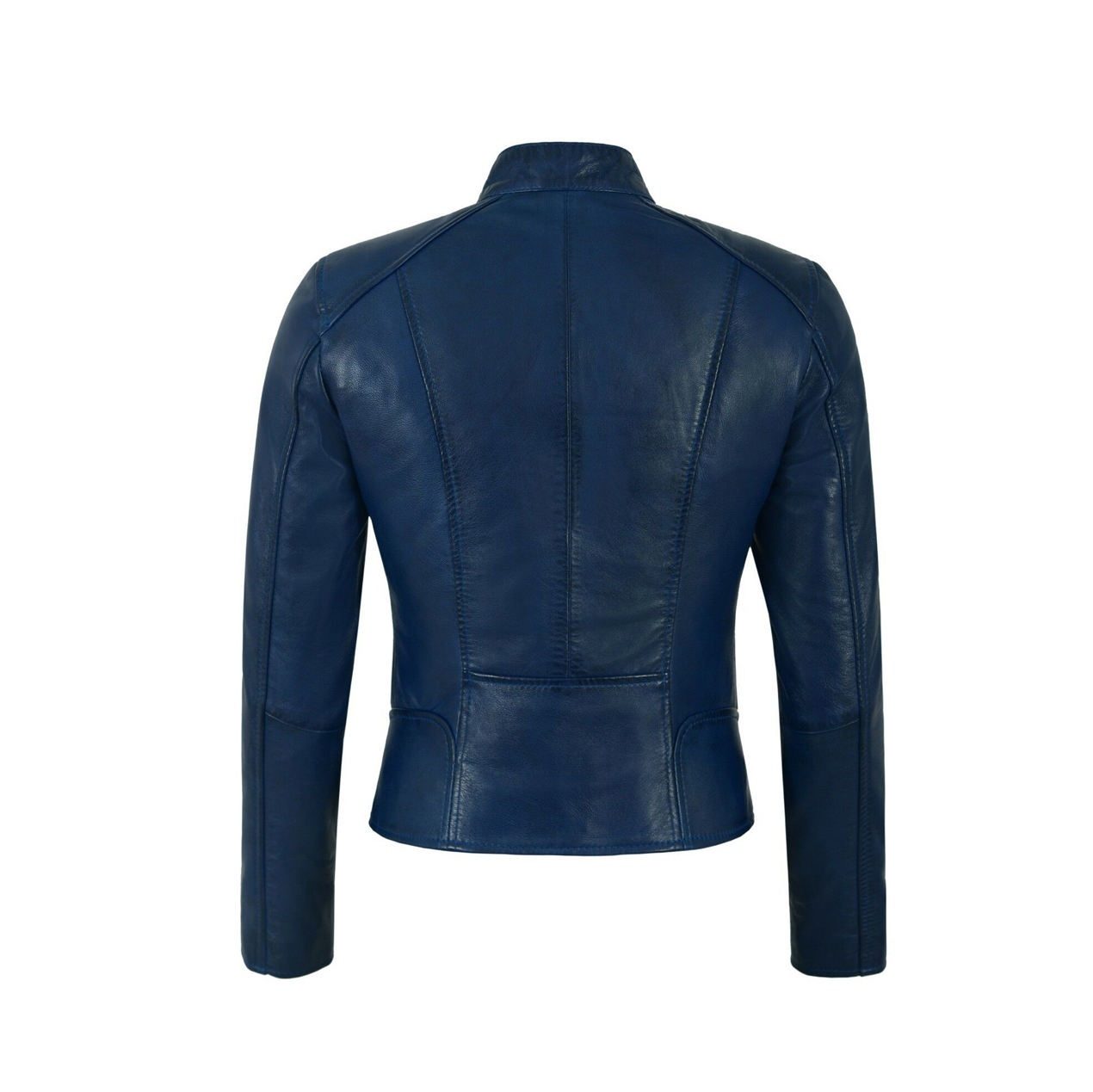 Luxury Navy Leather Jacket