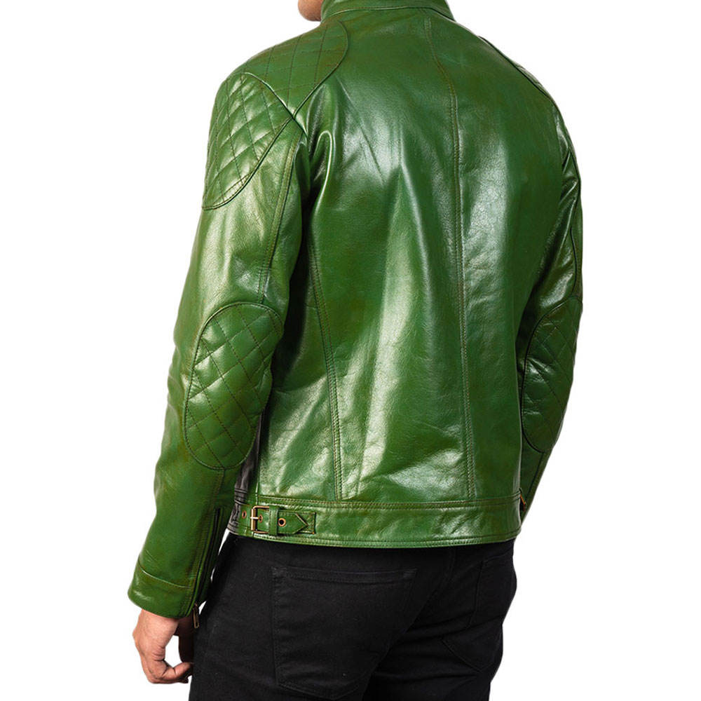 Savage Green Leather Jacket - Image 2