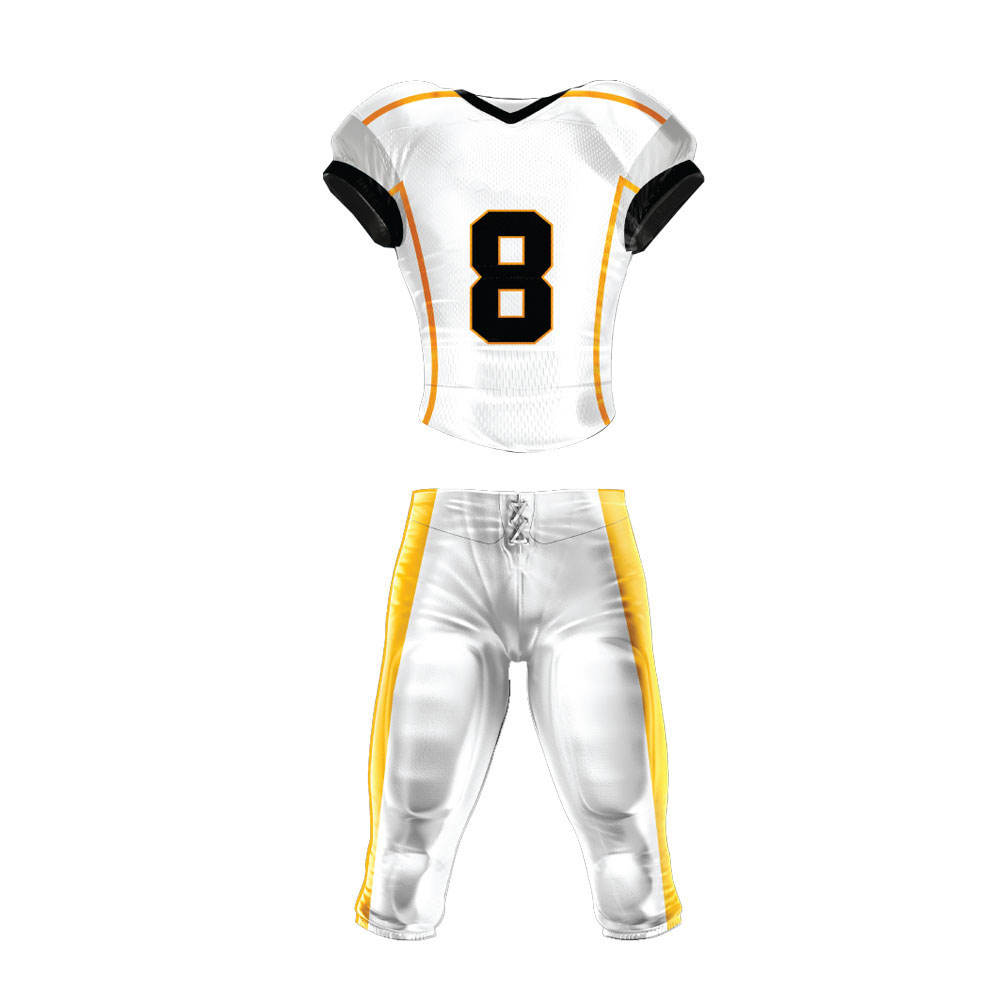 Victory Blaze White and Yellow Football Uniform Set