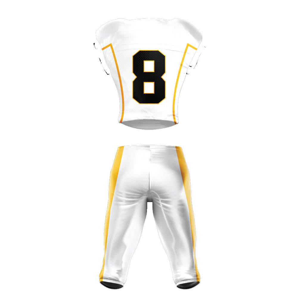 Victory Blaze White and Yellow Football Uniform Set - Image 2