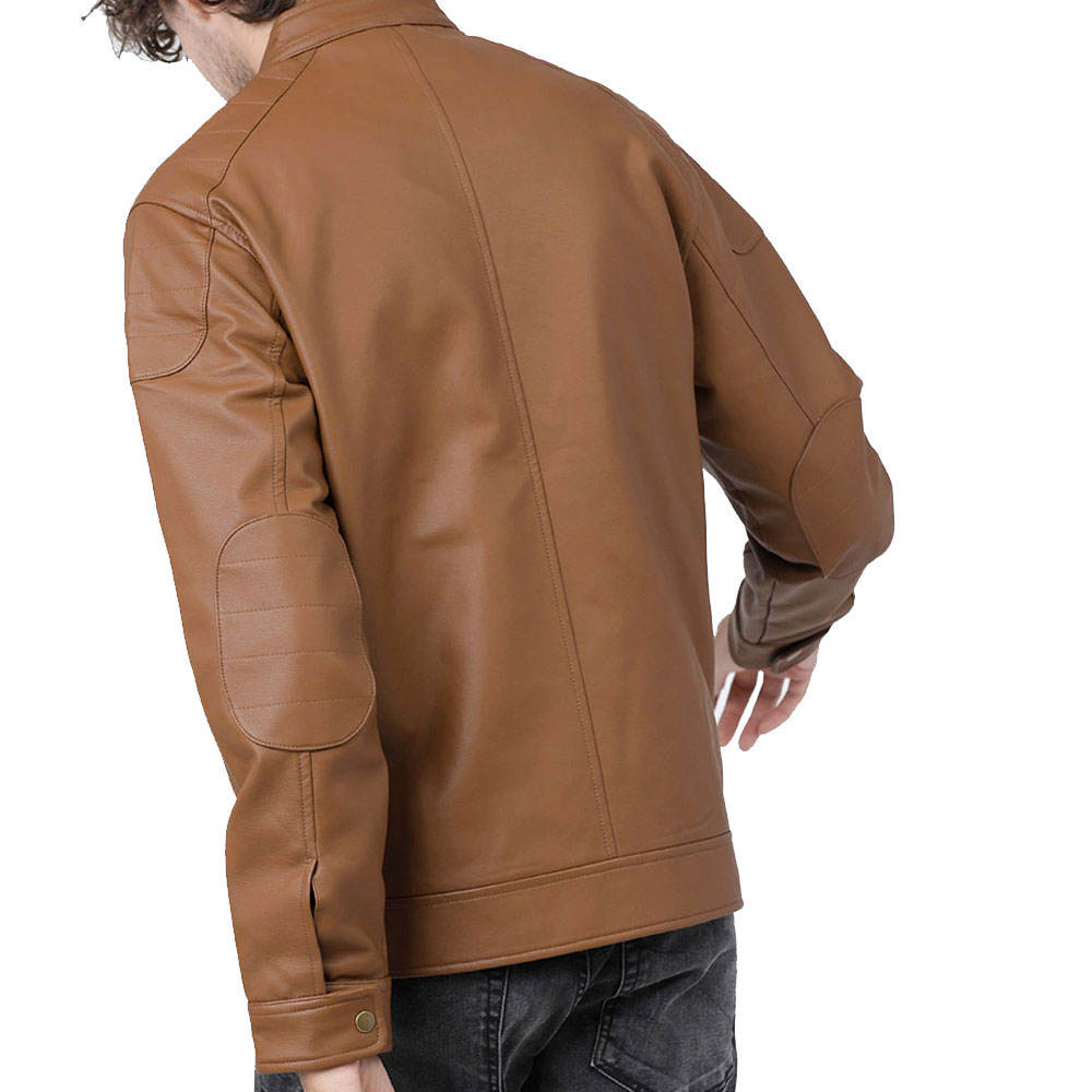 Bold Brown Leather Jacket - Image 2
