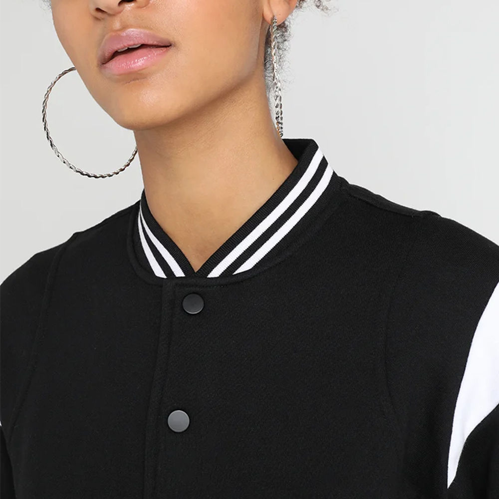 Bold Black Contrast Stripe Varsity