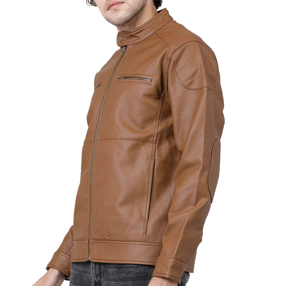 Bold Brown Leather Jacket - Image 4