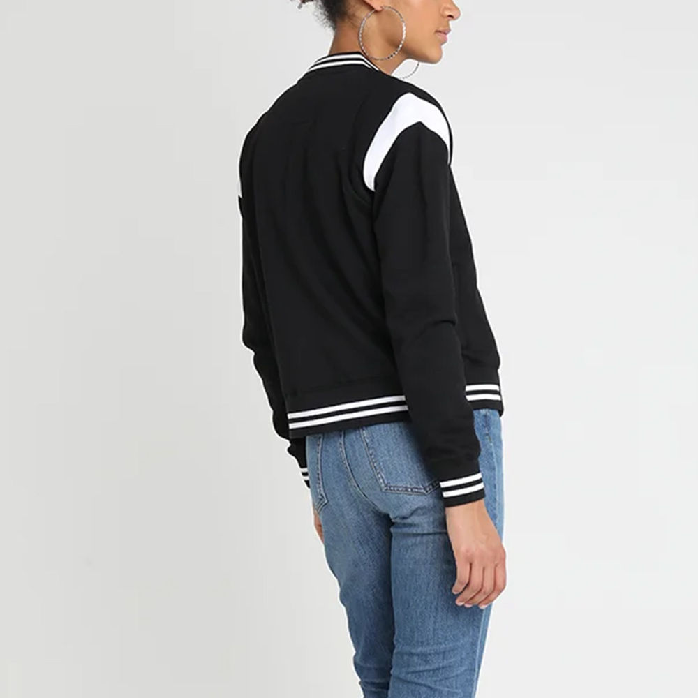 Bold Black Contrast Stripe Varsity - Image 4