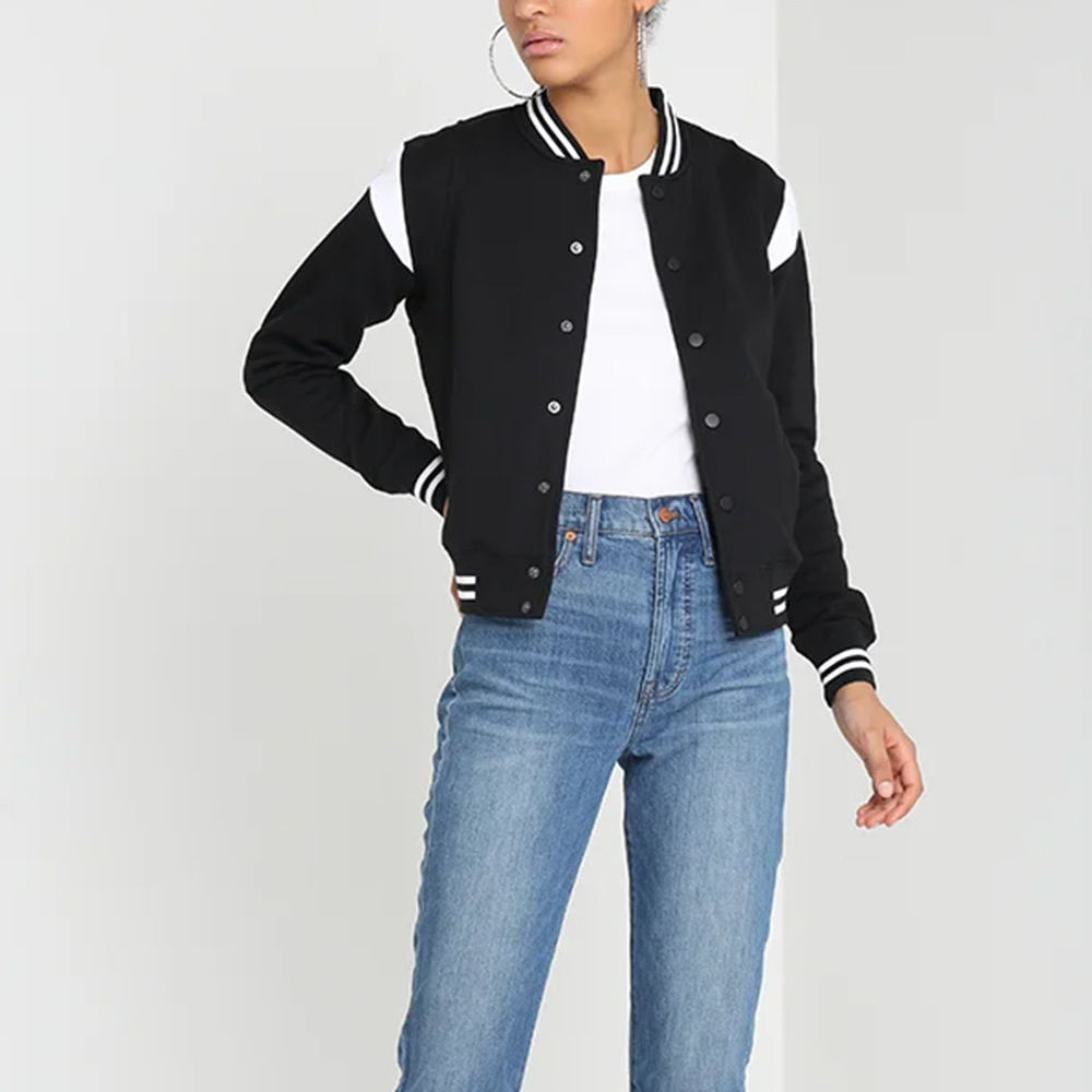 Bold Black Contrast Stripe Varsity - Image 6
